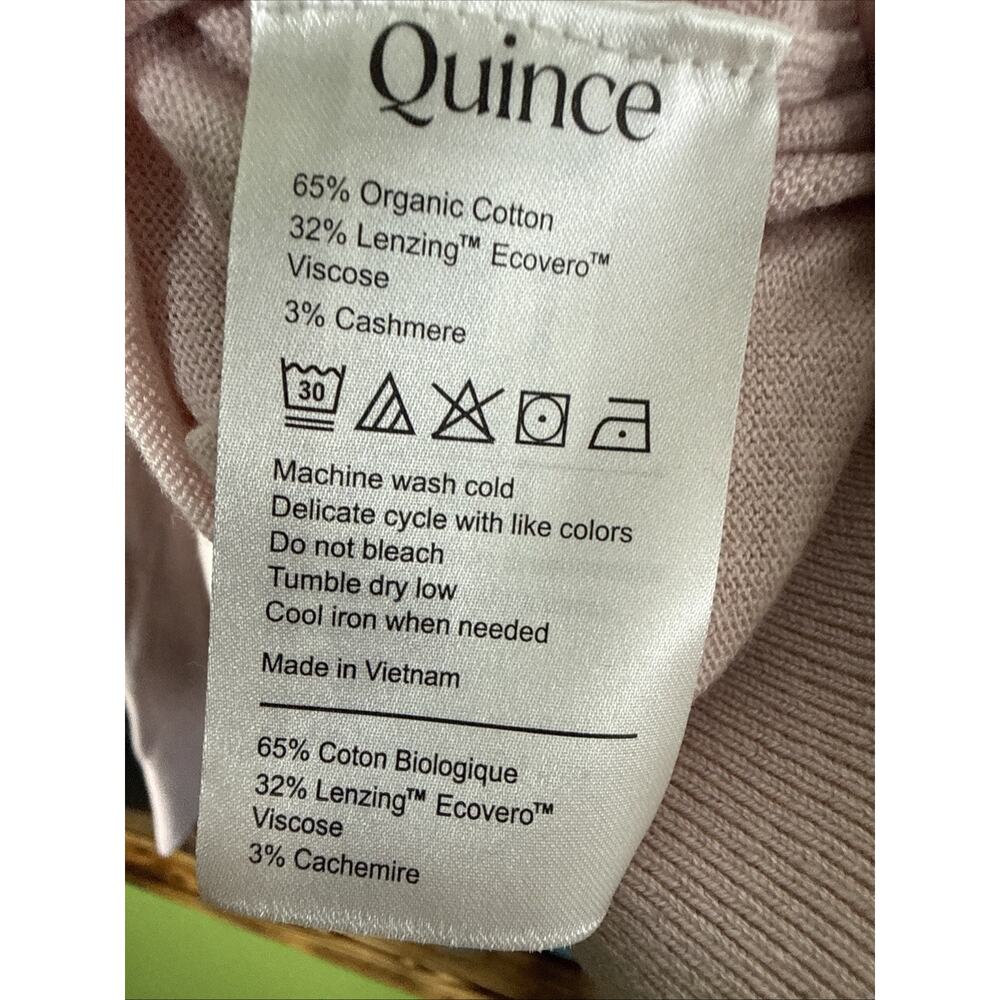 Quince Lightweight Cotton Cashmere Crew Sweater, Sugar Stone, XL - Picture 5 of 6